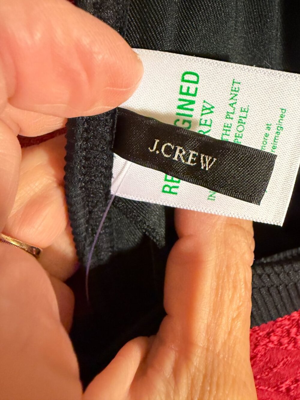 NWT J. Crew Black Ribbed Triangle Bikini Top Sz Small - Picture 7 of 13
